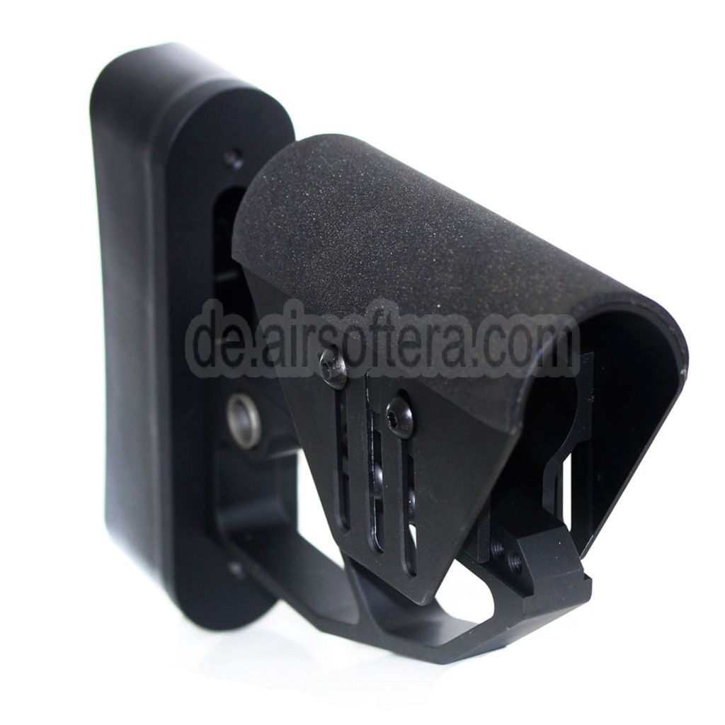 AirsoftEra Leichtgewichtiger verstellbarer Schaft Geeignet für M4 M16 Serie AEG Gewehre Schwarz