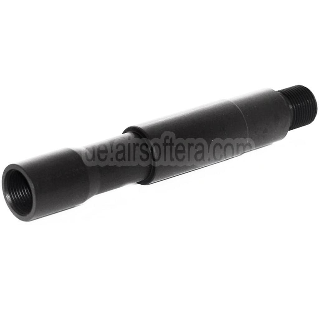 E&C 4 Zoll 100mm Aluminium CQB Äußeres Lauf verlängerungsrohr -14mm CCW Gegen den Uhrzeigersinn Geeignet für M4 M16 Serie AEG GBB Gewehre Schwarz