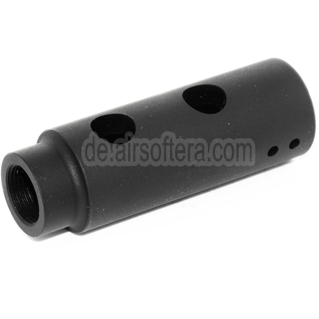 APS Mini Y Comp Muzzle Mündungsfeuerdämpfer Geeignet für +14mm CW Rechtsgewinde Lauf Gewehre Airsoft Schwarz