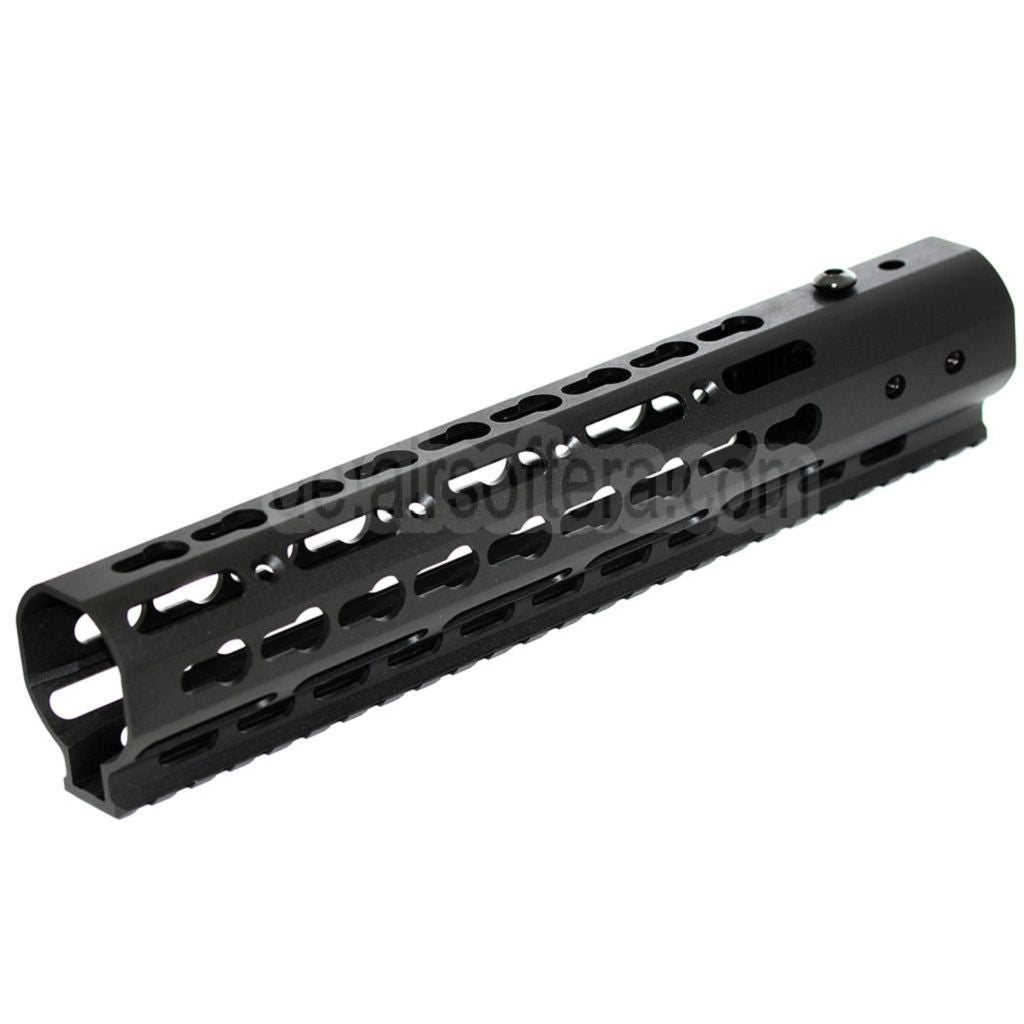 AirsoftEra CNC Aluminum 10 Zoll RAS Handguard Keymod Rail System Geeignet für M4 M16 AEG Serie Gewehre Schwarz