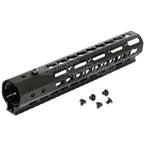 AirsoftEra CNC Aluminum 10 Zoll RAS Handguard Keymod Rail System Geeignet für M4 M16 AEG Serie Gewehre Schwarz