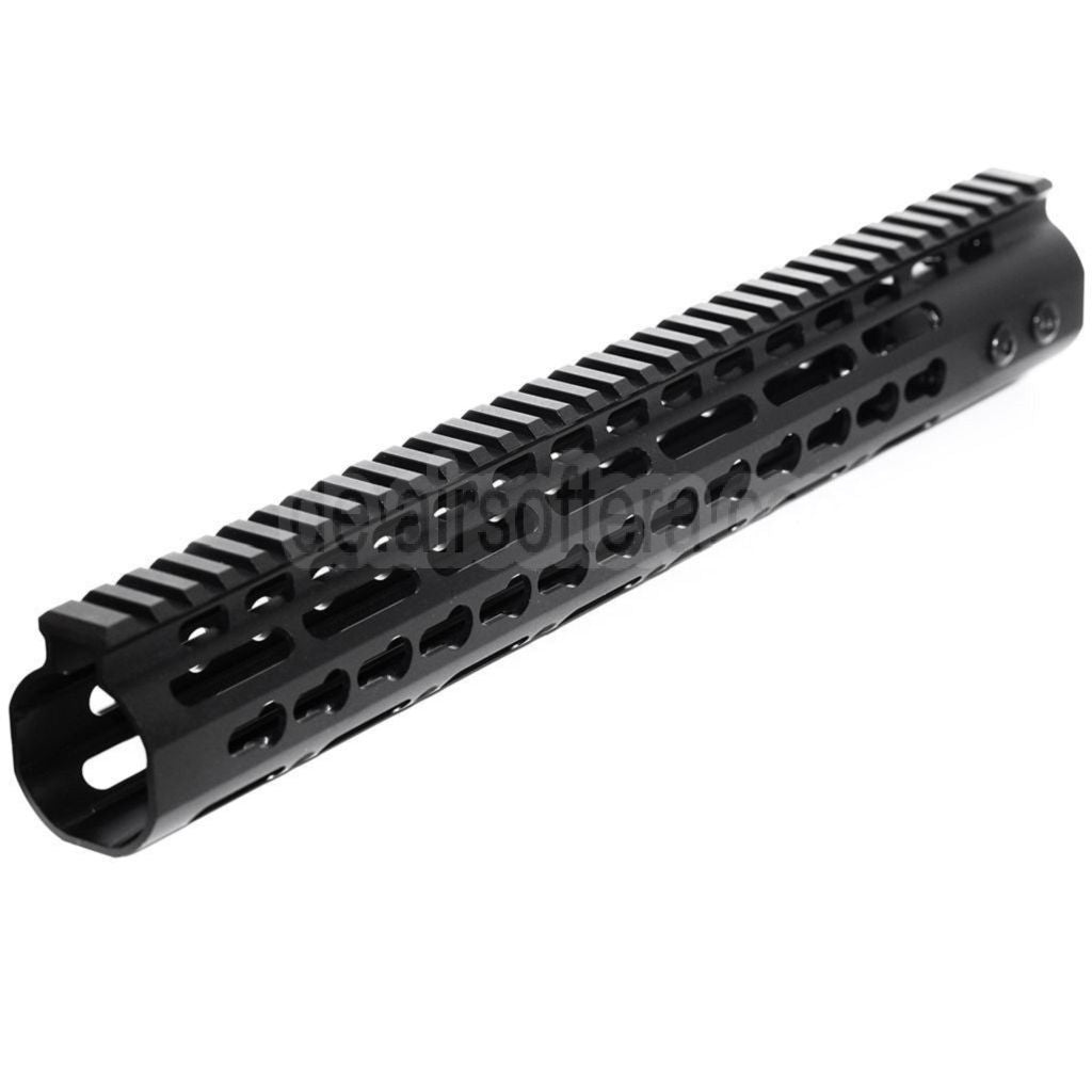 AirsoftEra CNC Aluminum 13.5 Zoll Keymod RAS Handschutz Schienen System Geeignet für M4 M16 Serie AEG Gewehre Schwarz