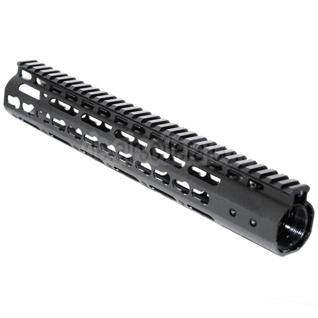 AirsoftEra CNC Aluminum 12 Zoll Keymod RAS Handschutz Schienen System Geeignet für M4 M16 Serie AEG Gewehre Schwarz