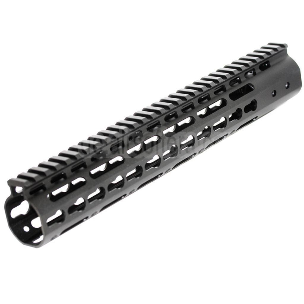 AirsoftEra CNC Aluminum 12 Zoll Keymod RAS Handschutz Schienen System Geeignet für M4 M16 Serie AEG Gewehre Schwarz