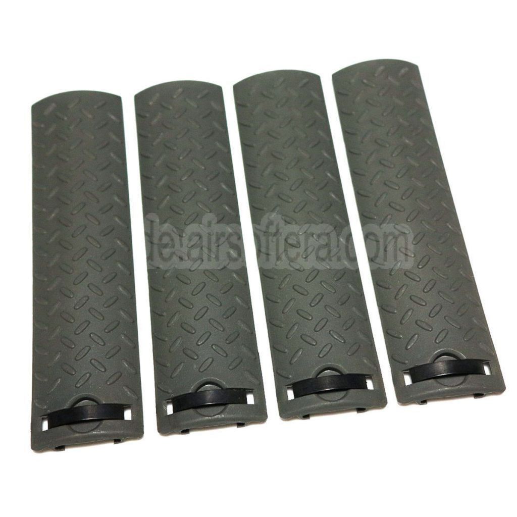 AirsoftEra 4 Stück Set Skidproof Texture Type Rail Cover Panel ACU Foliage Green FG