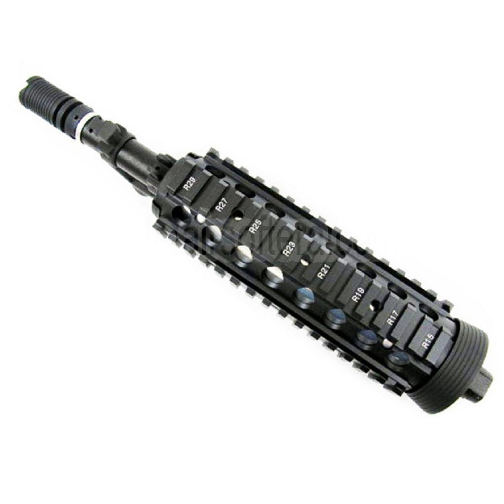 E&C CNC Aluminum RAS vordere Set Handschutz Schienen System mit 9.5 Zoll Outer Barrel Geeignet für M4CQB AEG Gewehre Airsoft Schwarz