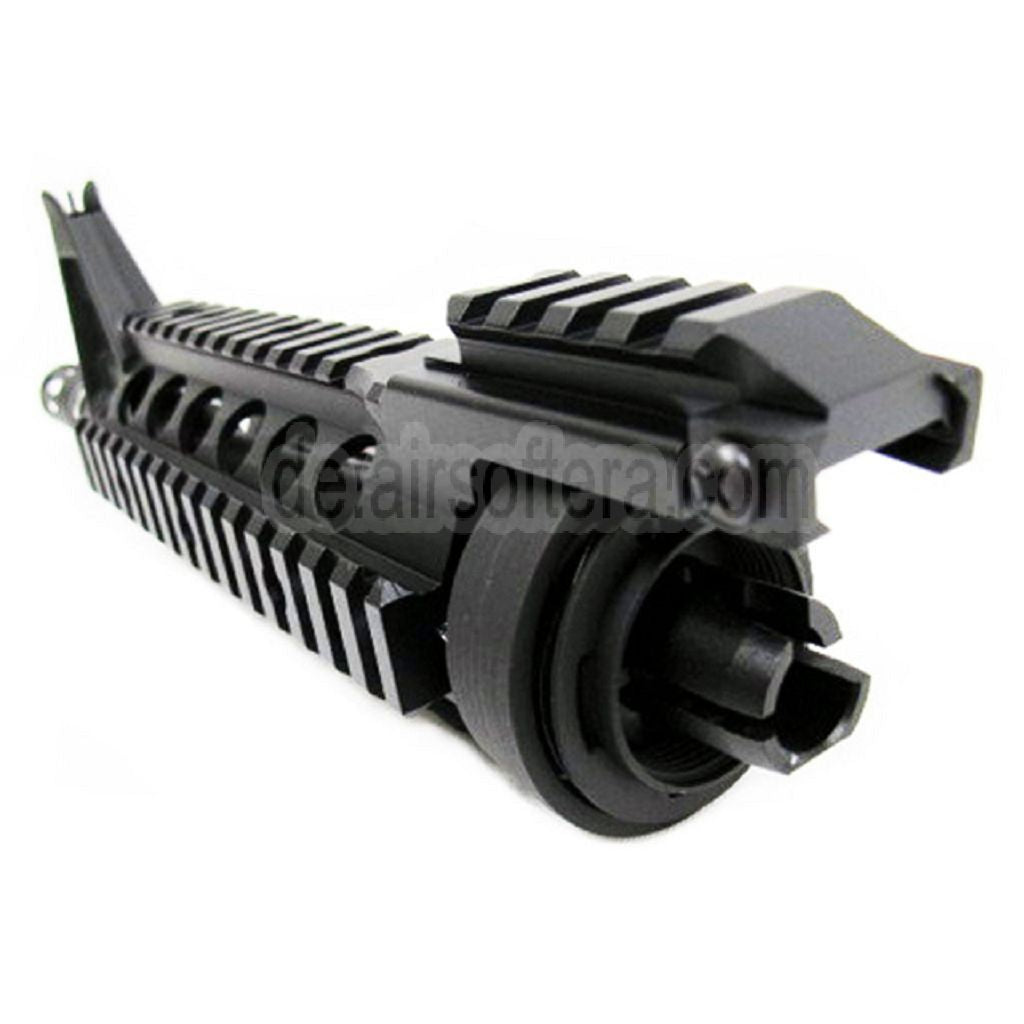 E&C CNC Aluminum RIX RAS vordere Set Handschutz Schienen System mit 9.5 Zoll Outer Barrel Geeignet für M4 M16 Serie AEG Gewehre Airsoft Schwarz