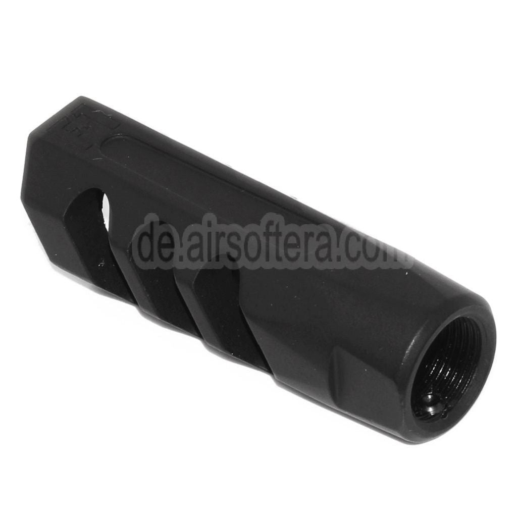APS EMG Licensed F1 Firearms Angle Faced Mündungsbremse Mündungsfeuerdämpfer Geeignet für -14mm CCW CCW Gegen den Uhrzeigersinn Lauf Gewehre Airsoft