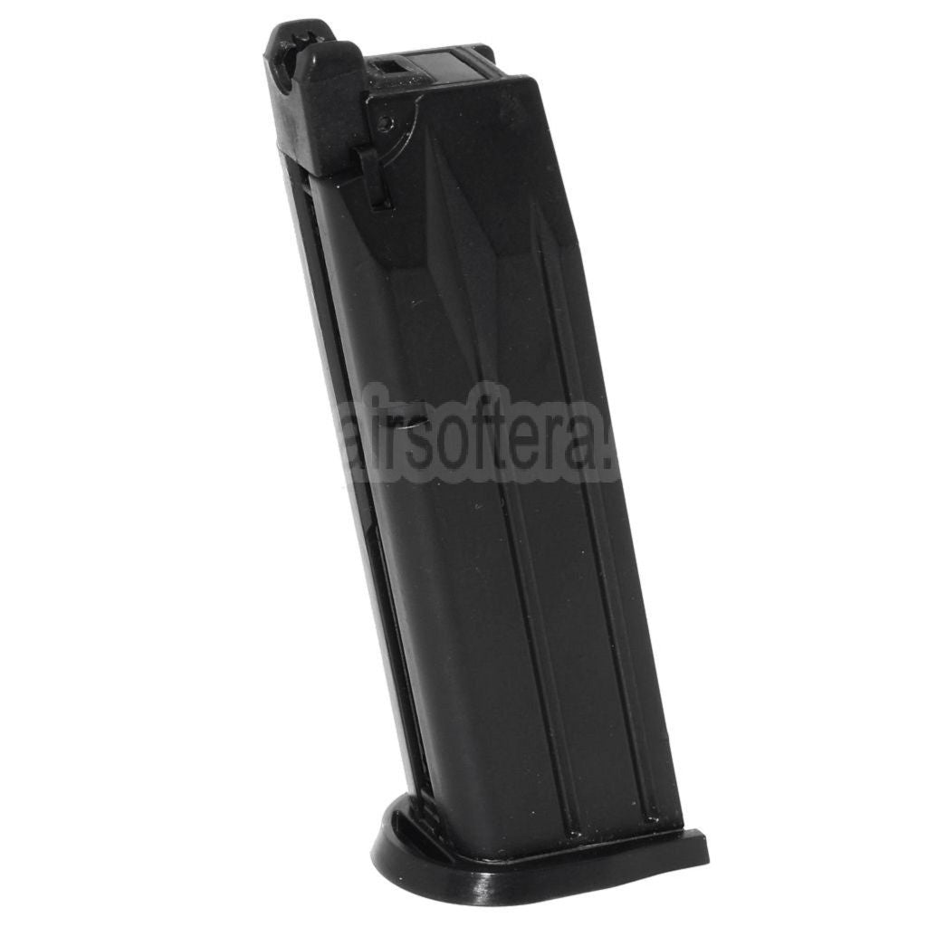 AirsoftEra 21rd Gas Magazin Geeignet für WE (WE-TECH) Bulldog Tokyo Marui PX4 GBB Pistolen Airsoft Schwarz