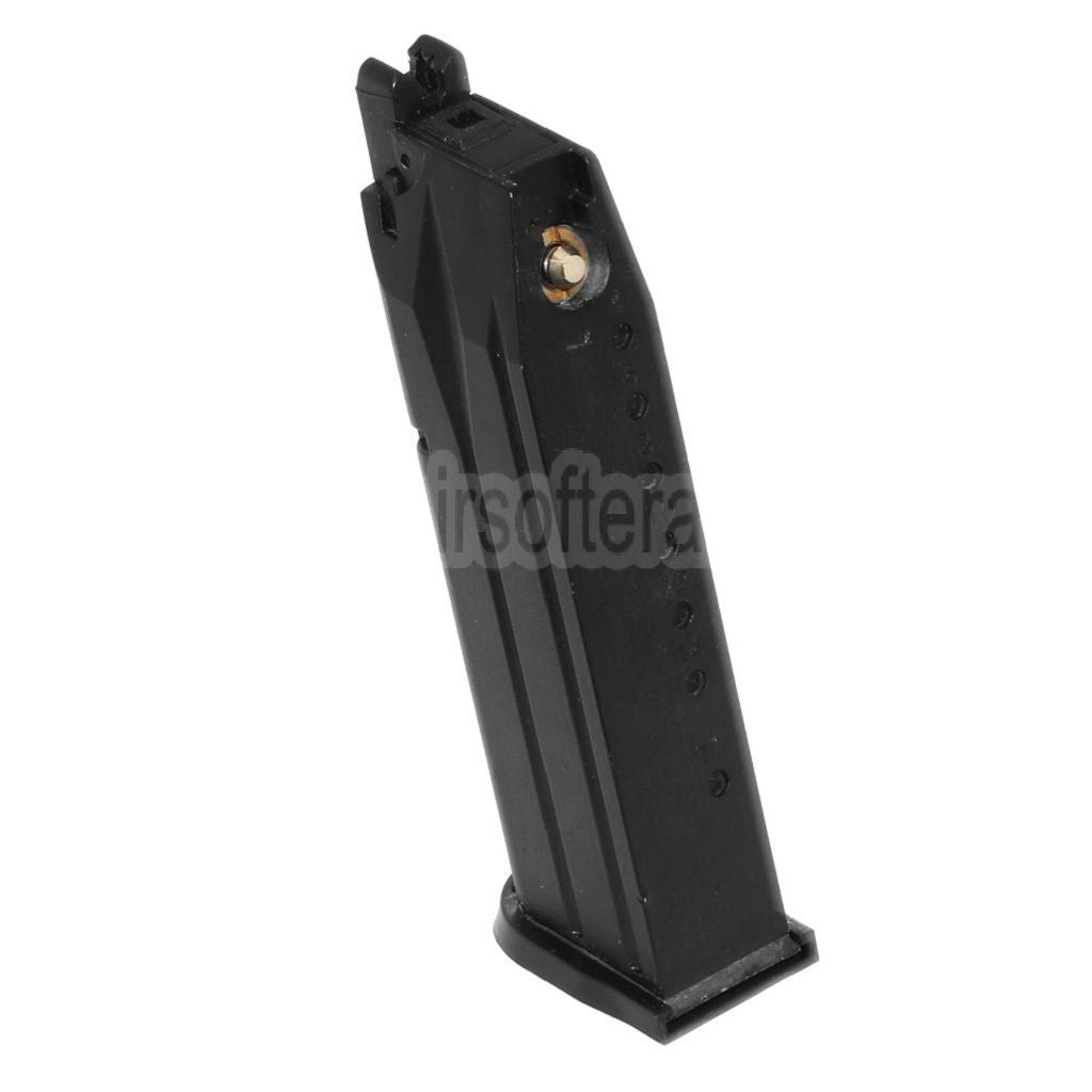 AirsoftEra 21rd Gas Magazin Geeignet für WE (WE-TECH) Bulldog Tokyo Marui PX4 GBB Pistolen Airsoft Schwarz