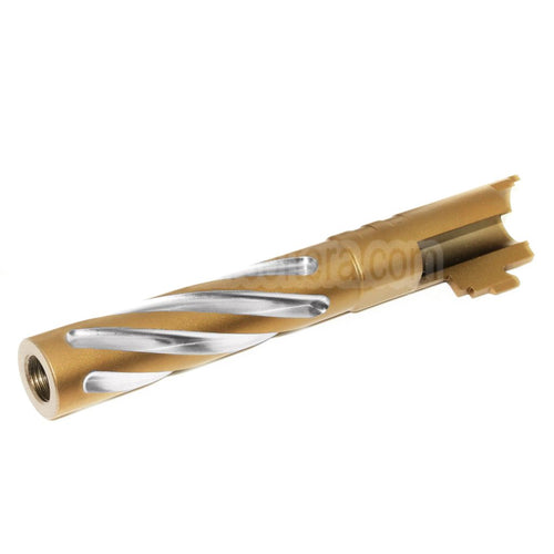5KU 5 Zoll Edelstahl Tornado Stil Spiral Äußerer Lauf +11mm CW im Uhrzeigersinn Geeignet für Tokyo Marui Hi-Capa 5.1 GBB Pistolen Airsoft