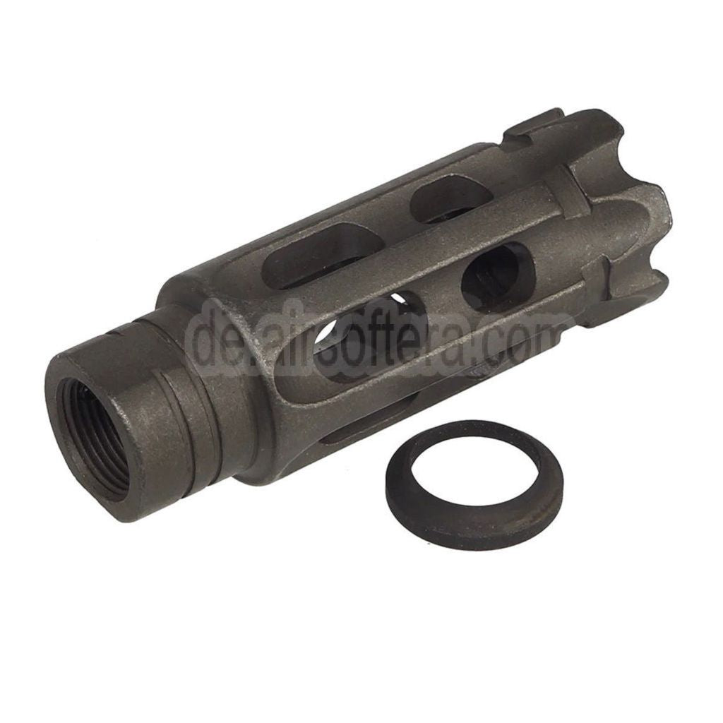 5KU Stahl Mini Notalon Breacher Brake Mündungsfeuerdämpfer Geeignet für -14mm CCW Gegen den Uhrzeigersinn Lauf Gewehre Airsoft Schwarz