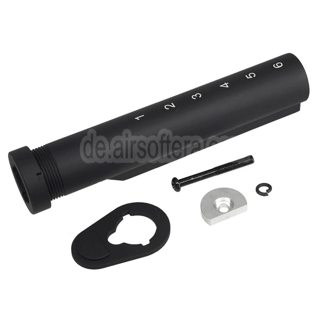 APS M4A64 Shark Stil Schaft mit Backenstücksatz Geeignet für M4 M16 Serie AEG Gewehre Airsoft Schwarz