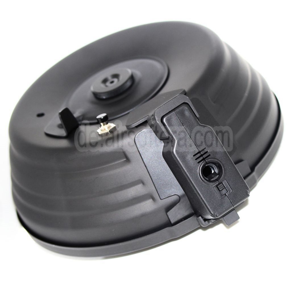 CYMA 2500rd Sheet Stahl Elektrisch Trommelmagazin Geeignet für AK Serie AEG Gewehre Airsoft Schwarz