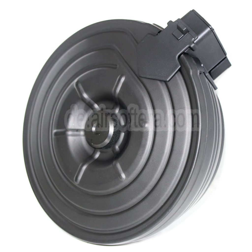 CYMA 2500rd Sheet Stahl Elektrisch Trommelmagazin Geeignet für AK Serie AEG Gewehre Airsoft Schwarz