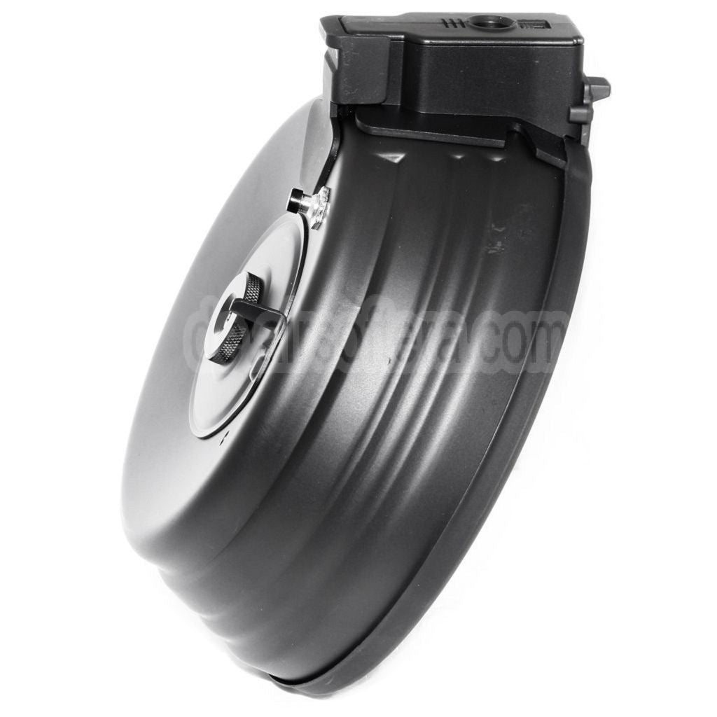 CYMA 2500rd Sheet Stahl Elektrisch Trommelmagazin Geeignet für AK Serie AEG Gewehre Airsoft Schwarz
