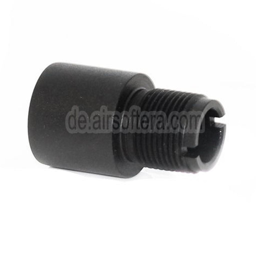 AirsoftEra Laufschalldämpfer Adapter (+14mm im Uhrzeigersinn bis -14mm gegen den Uhrzeigersinn) Geeignet für AEG GBB Gewehre