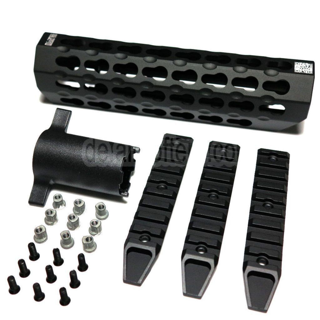APS CNC Aluminium 7 Zoll Keymod Vorderschaft-Handschutz geeignet für APS CAM870 Airsoft Schrotflinte Schwarz