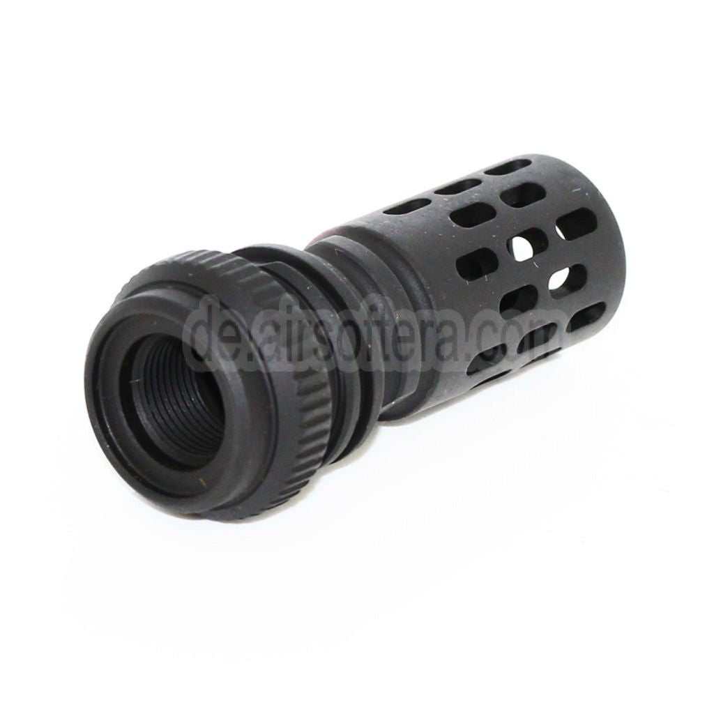 AirsoftEra BattleComp AAC Typ Metall Mündungsfeuerdämpfer Geeignet für -14mm CCW Gegen den Uhrzeigersinn Lauf Gewehre Schwarz