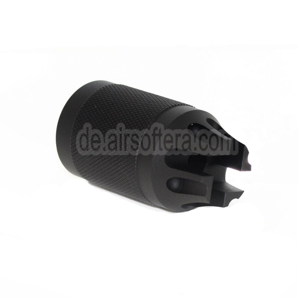 AirsoftEra Diablo Typ Metall Mündungsfeuerdämpfer Geeignet für -14mm CCW Gegen den Uhrzeigersinn Lauf Gewehre Airsoft Schwarz