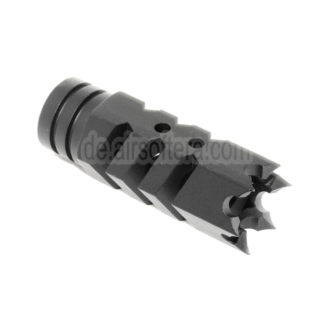 AirsoftEra 64mm Spiked Breacher Mündungsfeuerdämpfer Geeignet für -14mm CCW Gegen den Uhrzeigersinn Lauf Gewehre