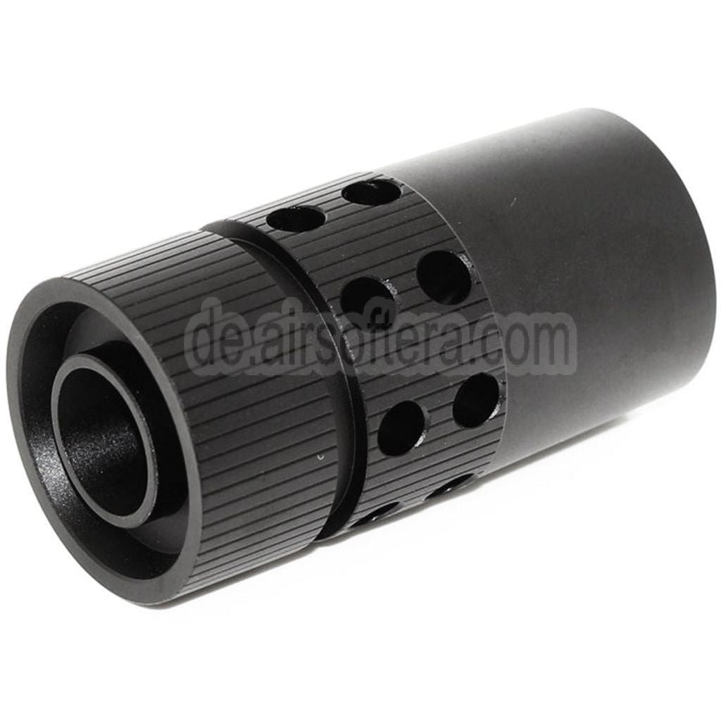 AirsoftEra große CQB Typ Metall Mündungsfeuerdämpfer Geeignet für -14mm CCW Gegen den Uhrzeigersinn Lauf Gewehre Schwarz