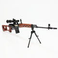 AirsoftEra 12 Zoll Nicht-Funktions-Spielfigur Dummy Modellbausatz 1:6 Dragunov SVD Scharfschützengewehr Schwarz/Braun