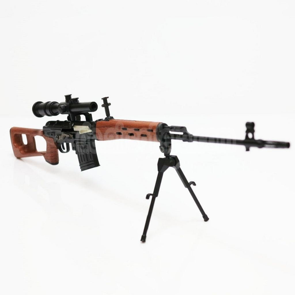 AirsoftEra 12 Zoll Nicht-Funktions-Spielfigur Dummy Modellbausatz 1:6 Dragunov SVD Scharfschützengewehr Schwarz/Braun