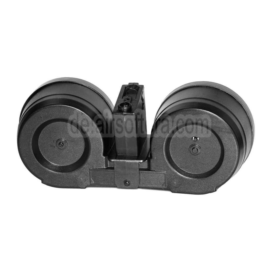 BATTLEAXE 2500rd Elektrisch Trommelmagazin C-Mag Geeignet für M4 M16 Serie AEG Gewehre Airsoft Schwarz