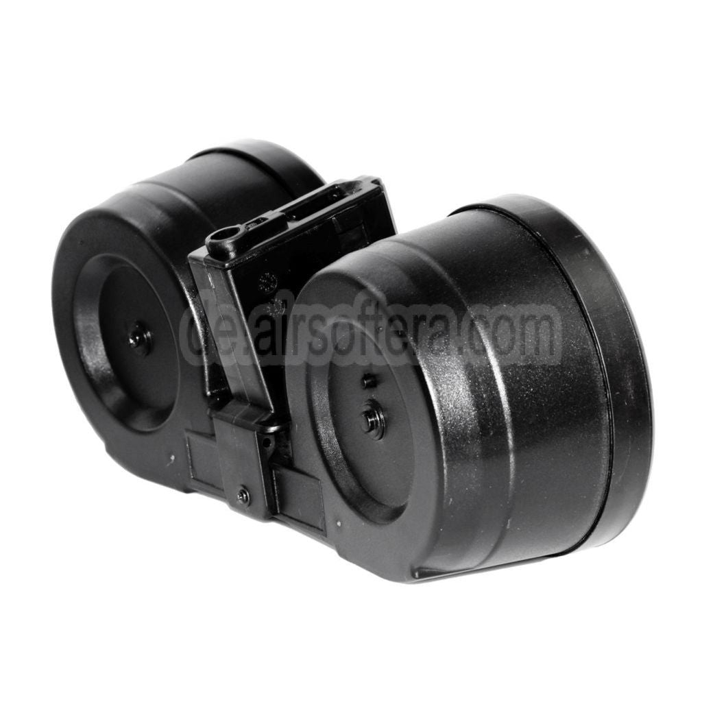 BATTLEAXE 2500rd Elektrisch Trommelmagazin C-Mag Geeignet für M4 M16 Serie AEG Gewehre Airsoft Schwarz