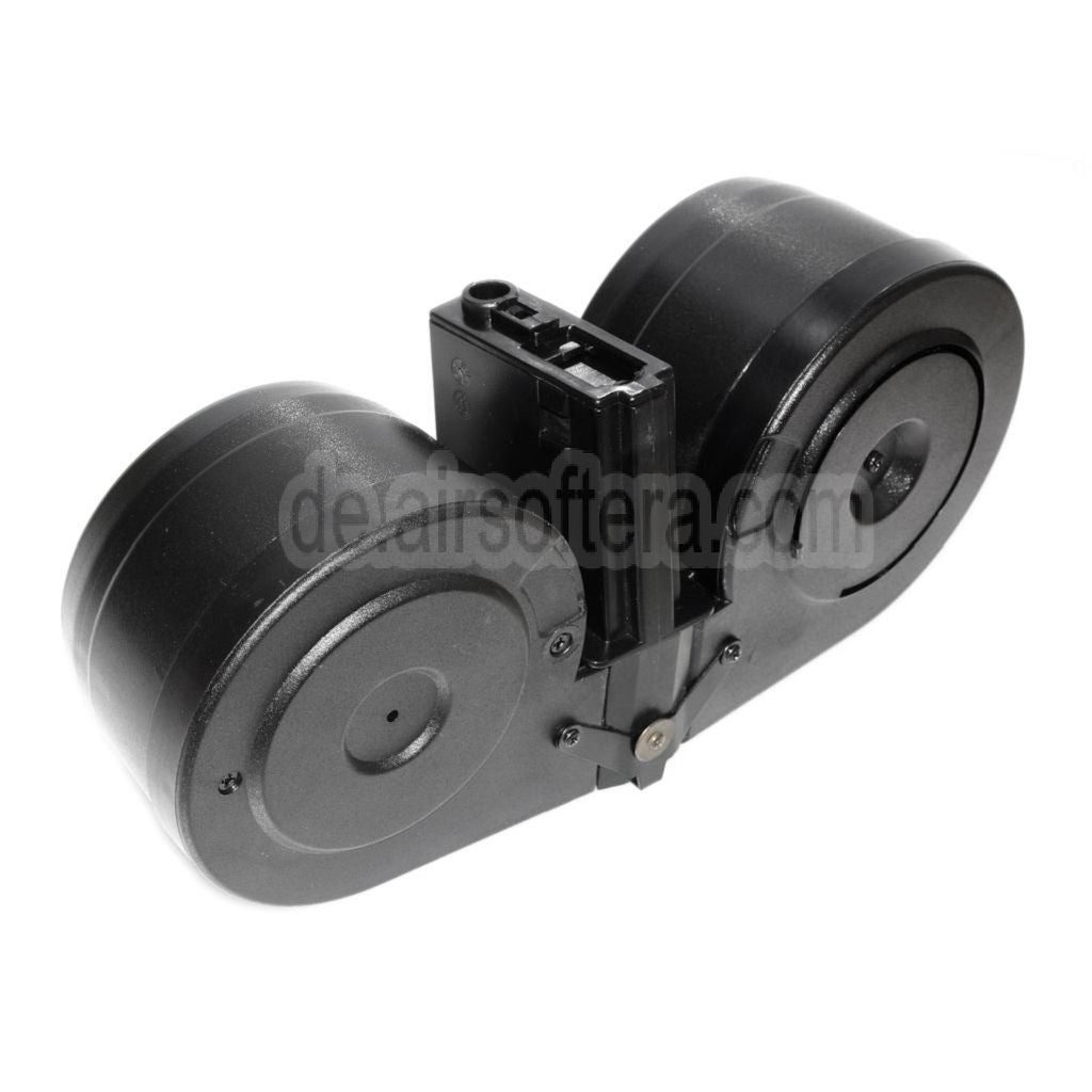 BATTLEAXE 2500rd Elektrisch Trommelmagazin C-Mag Geeignet für M4 M16 Serie AEG Gewehre Airsoft Schwarz