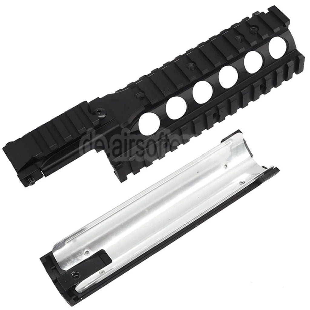 AirsoftEra 210mm Aluminum KAC Stil RAS II Handschutz Schienen System geeignet für M4 M16 Serie AEG Gewehre Schwarz