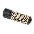 AirsoftEra 125mm 5 Zoll 5.56 Stil QDC Schalldämpfer mit Mündungsfeuerdämpfer Geeignet für -14mm CCW Gegen den Uhrzeigersinn Lauf Gewehre Airsoft Schwarz/Tan
