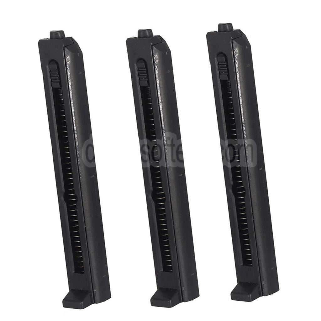 AirsoftEra 3pcs 11rd Magazin Geeignet für Well G295 Halbautomatische Non-Blowback M11A1 CO2 SMG Gewehre Schwarz