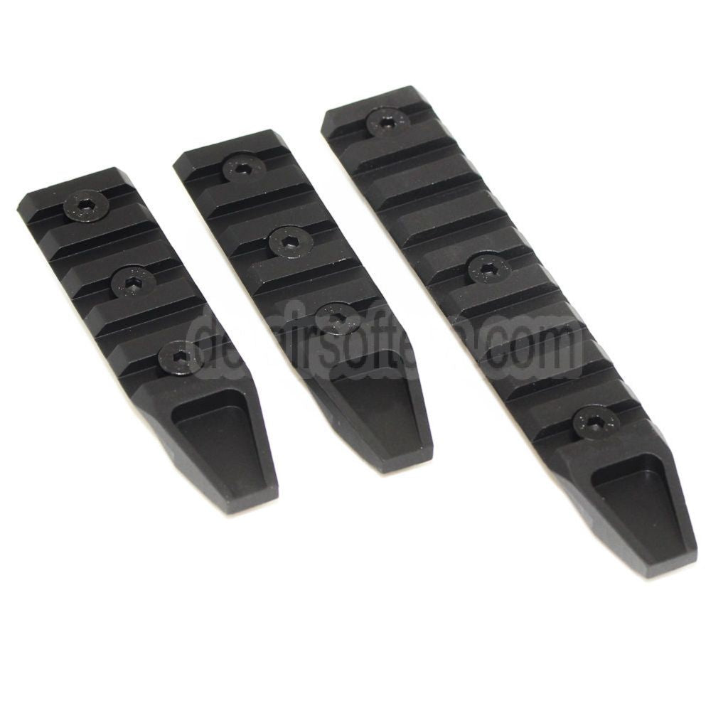 AirsoftEra 3pcs 115mm/75mm/75mm UXR4 Keymod Schienenset Schwarz