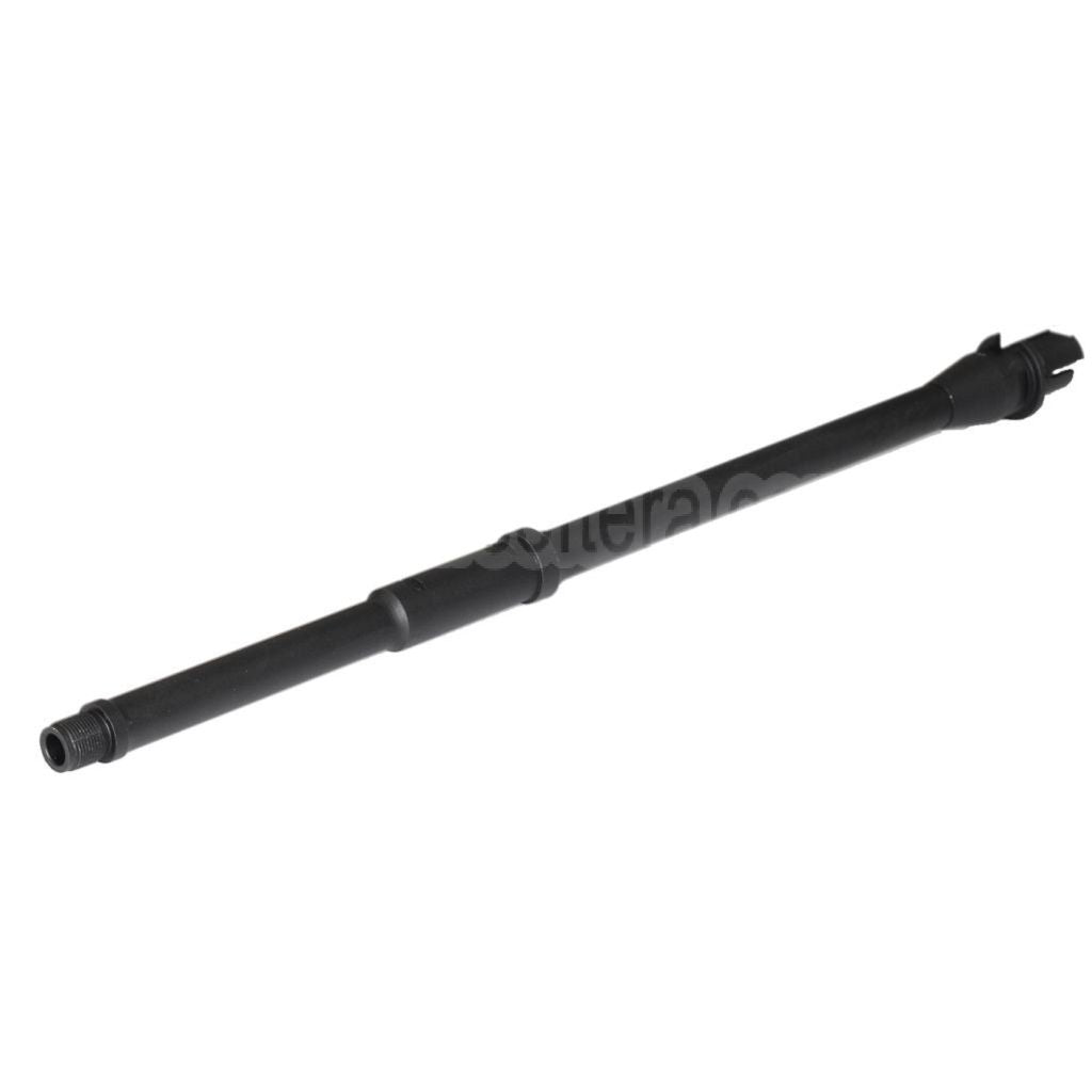 5KU 420mm 16 Zoll Aluminium Mid Length Außenlauf -14mm CCW Gegen den Uhrzeigersinn Geeignet für M4 M16 Serie AEG Gewehre Airsoft Schwarz