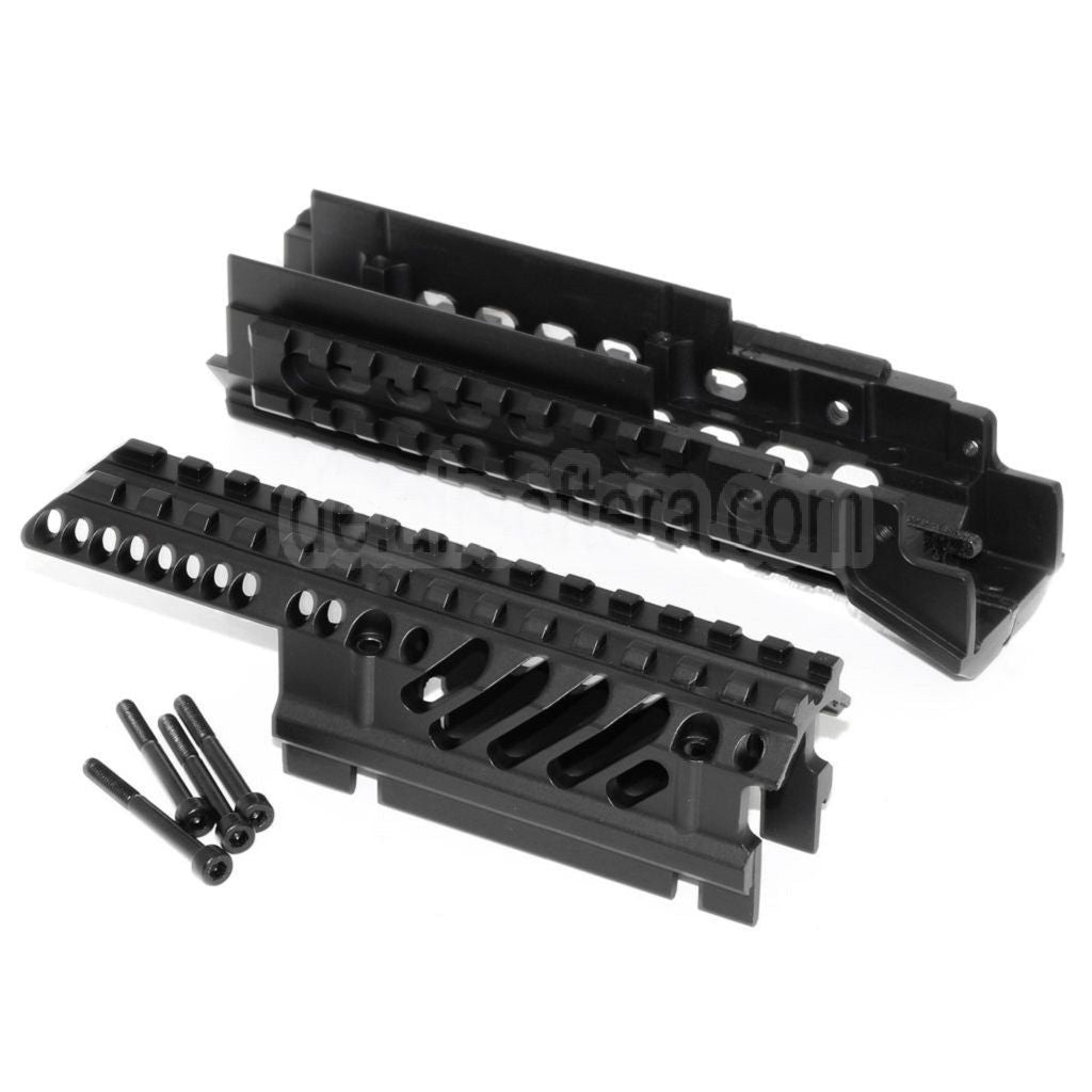 CYMA X47 Aluminum Obere Untere RIS RAS Handschutz Schienen System Geeignet für AK Serie AEG Gewehre Airsoft Schwarz