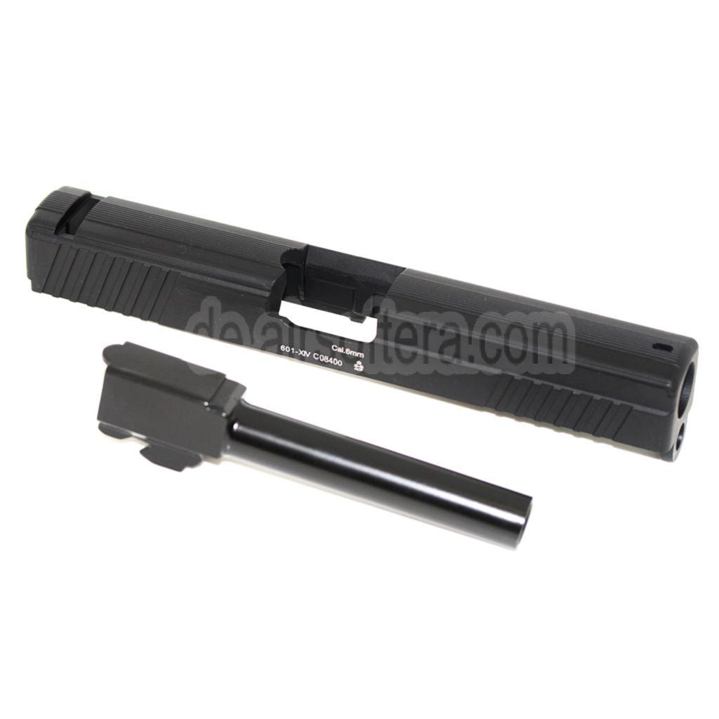 APS Aluminum Schlitten mit Lauf Geeignet für ACP601 / Tokyo Marui G17 GBB Pistolen Airsoft Schwarz