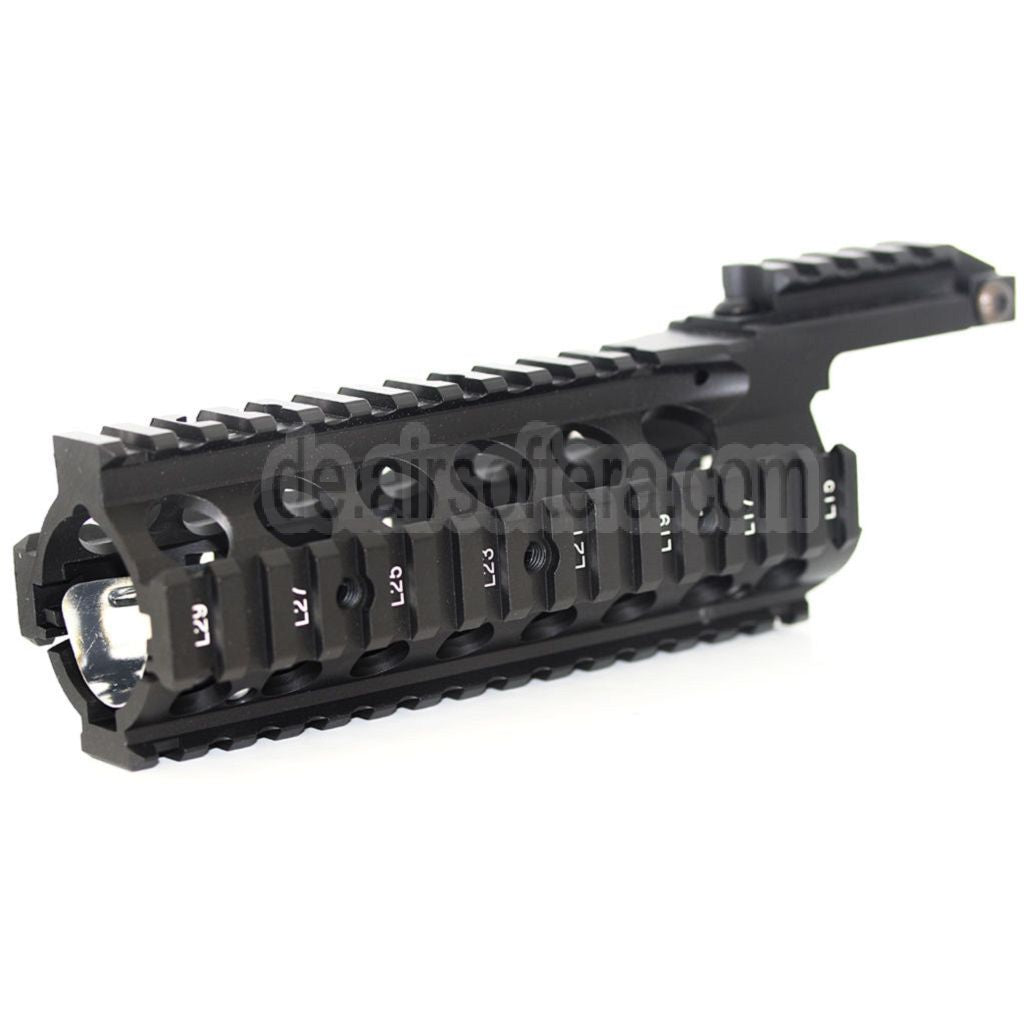 AirsoftEra 210mm CNC Aluminum RAS Keymod Handschutz Schienen System Geeignet für Tokyo Marui WA M4 M16 Serie Gewehre Schwarz