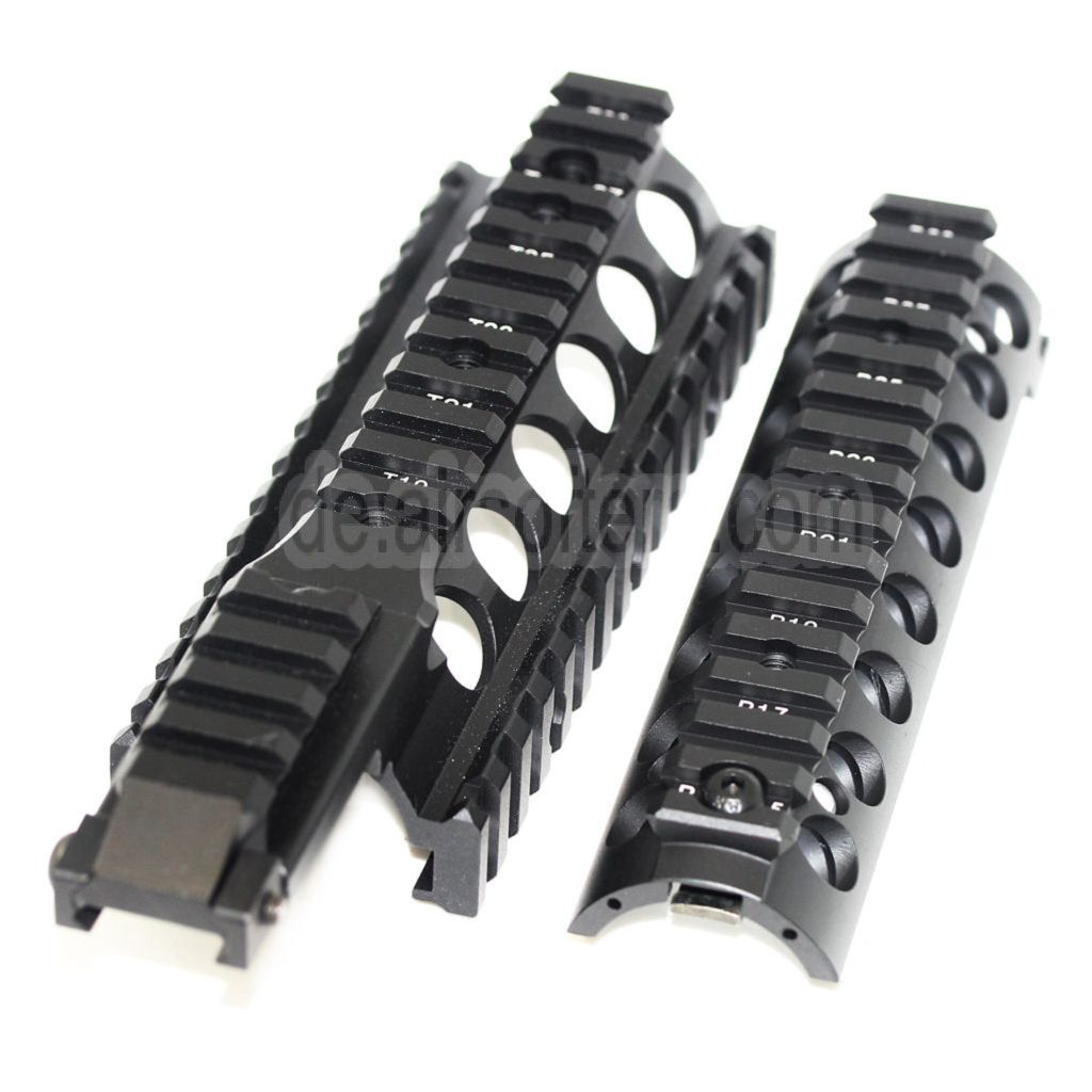 AirsoftEra 210mm CNC Aluminum RAS Keymod Handschutz Schienen System Geeignet für Tokyo Marui WA M4 M16 Serie Gewehre Schwarz