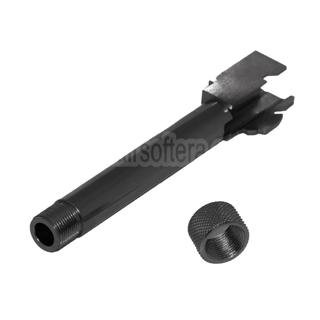 5KU CNC Aluminum Außen Lauf Typ 1 mit -14mm CCW Gewindeabdeckung gegen den Uhrzeigersinn Geeignet für Tokyo Marui G17 GBB Pistolen Airsoft