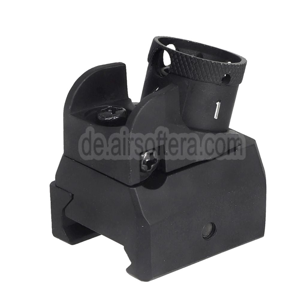 AirsoftEra Metall HK416 Combat Kimme Geeignet für 20mm Picatinny Schiene Gewehre