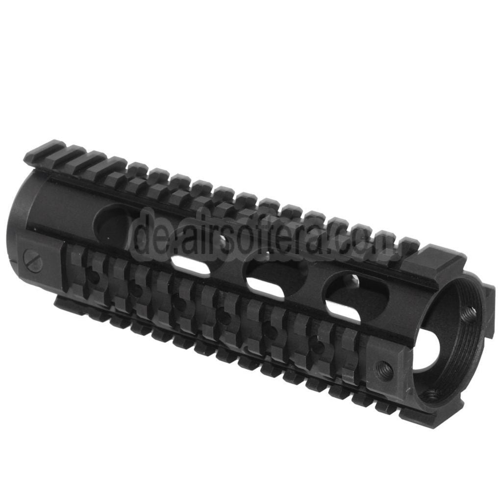 5KU 183mm Fighting Cat Karabinerlänge Free Float Handschutz 4-Seiten Schienen System Geeignet für M4 M16 Serie AEG GBB Gewehre Airsoft Schwarz