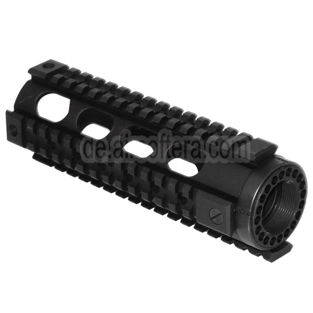 5KU 183mm Fighting Cat Karabinerlänge Free Float Handschutz 4-Seiten Schienen System Geeignet für M4 M16 Serie AEG GBB Gewehre Airsoft Schwarz