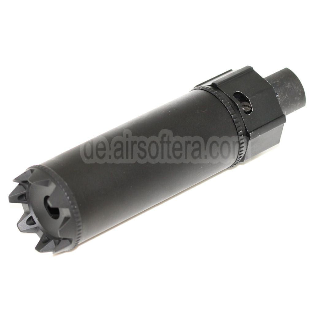 5KU Socom Mini Monster QD Schalldämpfer mit Mündungsfeuerdämpfer Geeignet für -14mm CCW Gegen den Uhrzeigersinn Lauf Gewehre Airsoft Schwarz