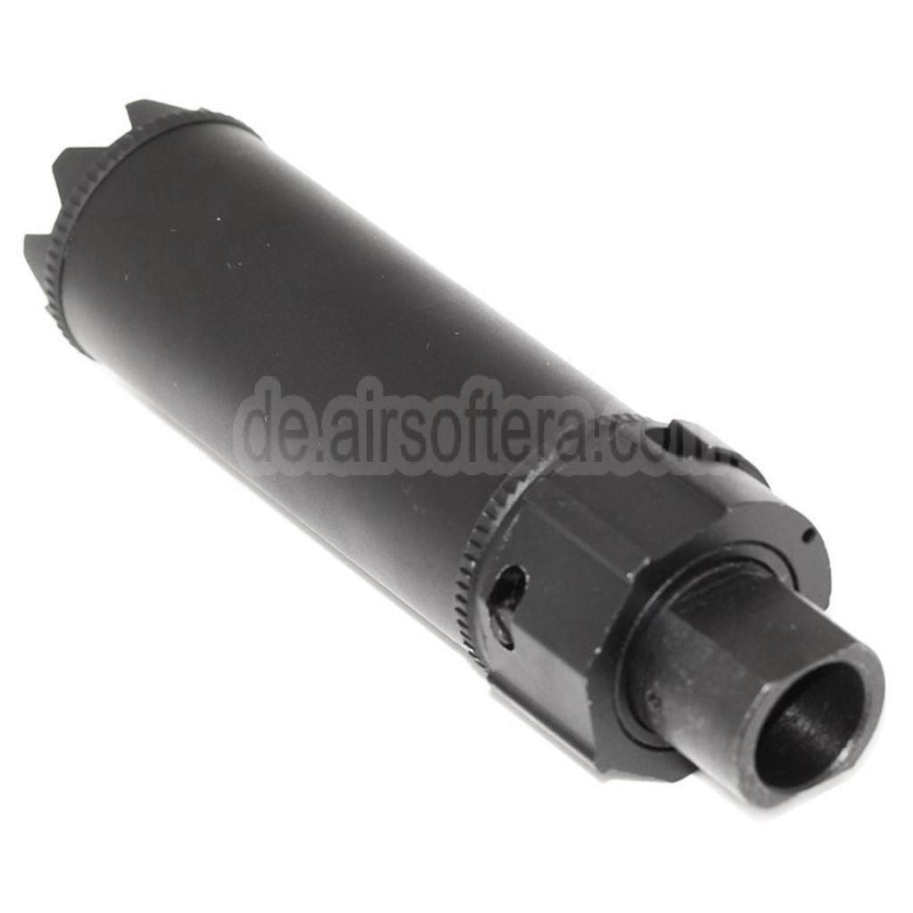 5KU Socom Mini Monster QD Schalldämpfer mit Mündungsfeuerdämpfer Geeignet für -14mm CCW Gegen den Uhrzeigersinn Lauf Gewehre Airsoft Schwarz