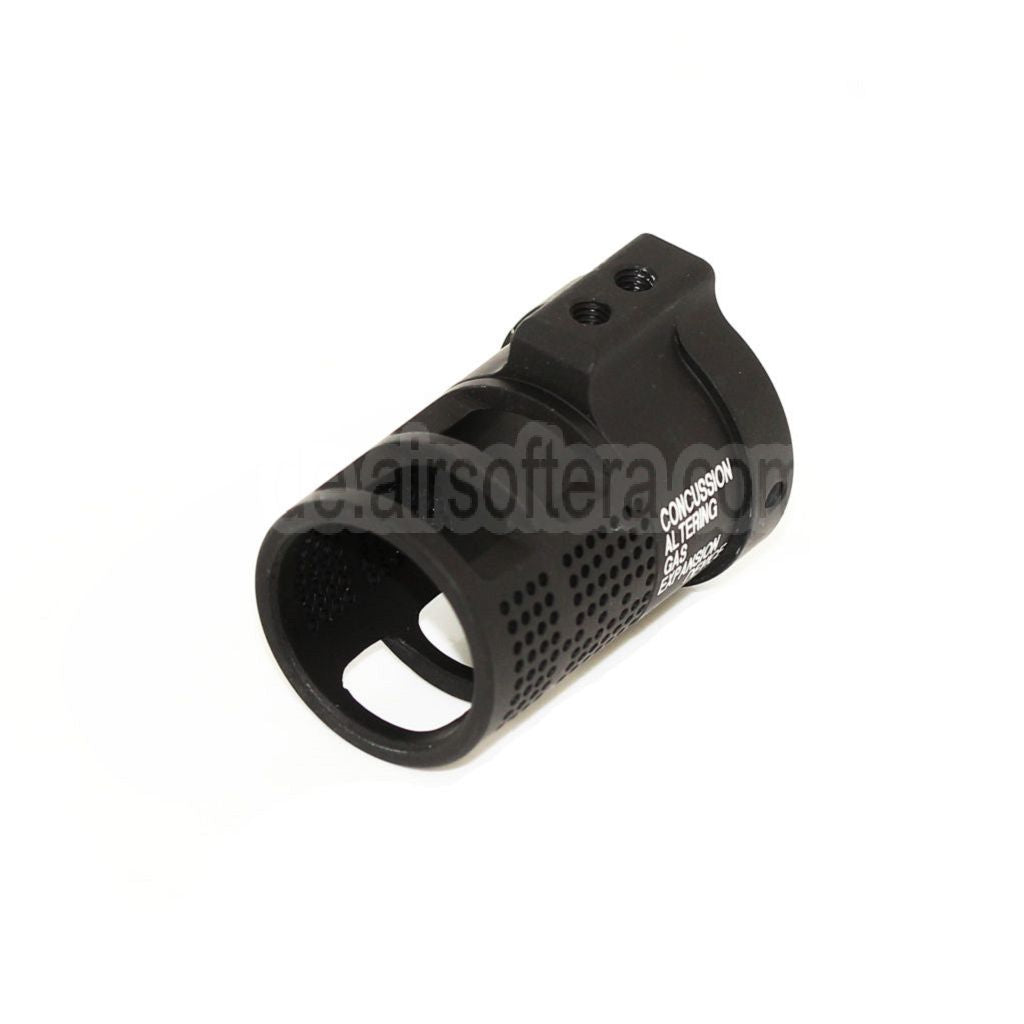 5KU Aluminum CAGE Blast Diverter Mündungsfeuerdämpfer Geeignet für -14mm CCW Gegen den Uhrzeigersinn Lauf Gewehre Airsoft Schwarz
