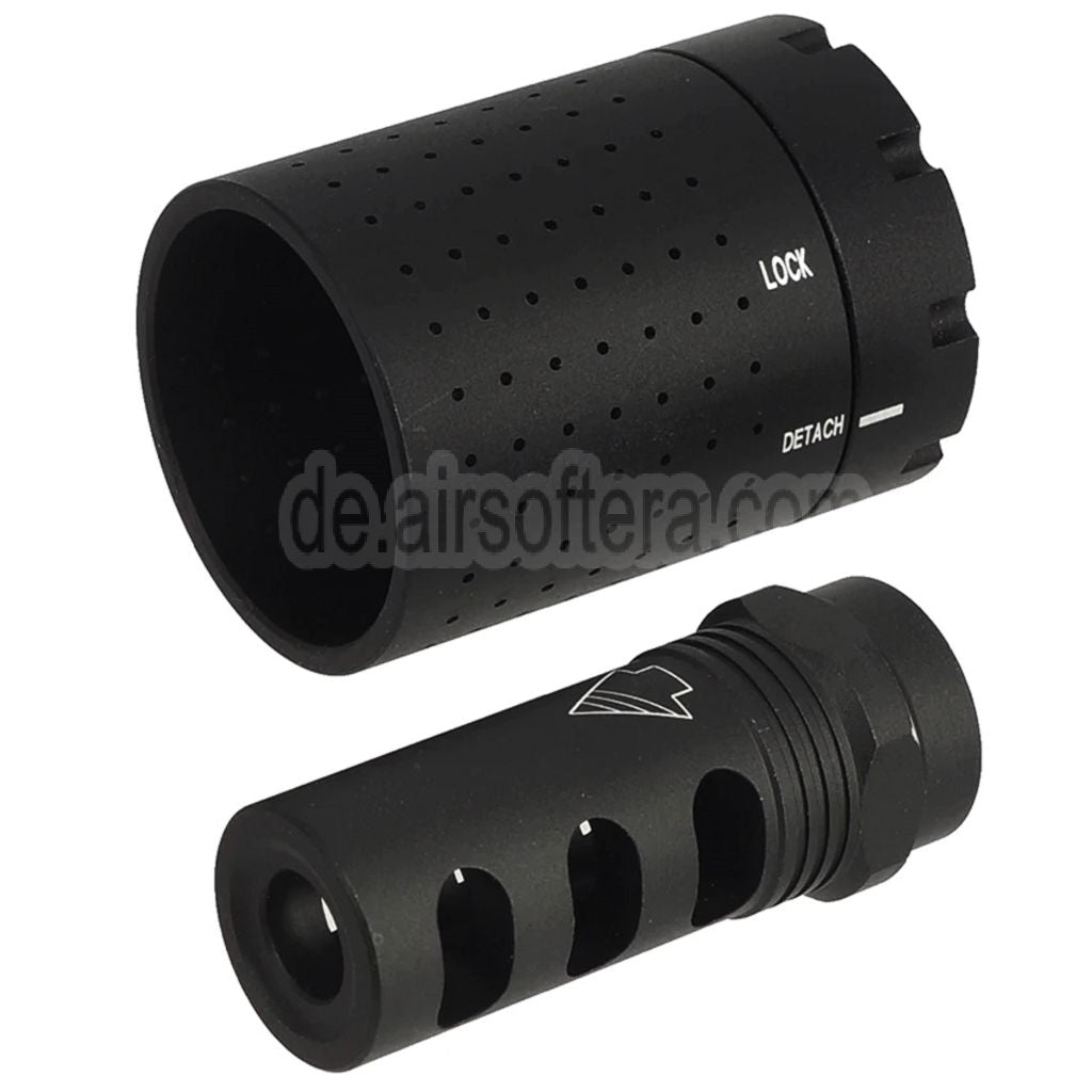 5KU Aluminum Ferfrans Modular Mündungsbremse CRD Feuerdämpfer -14mm CCW Gewinde gegen den Uhrzeigersinn