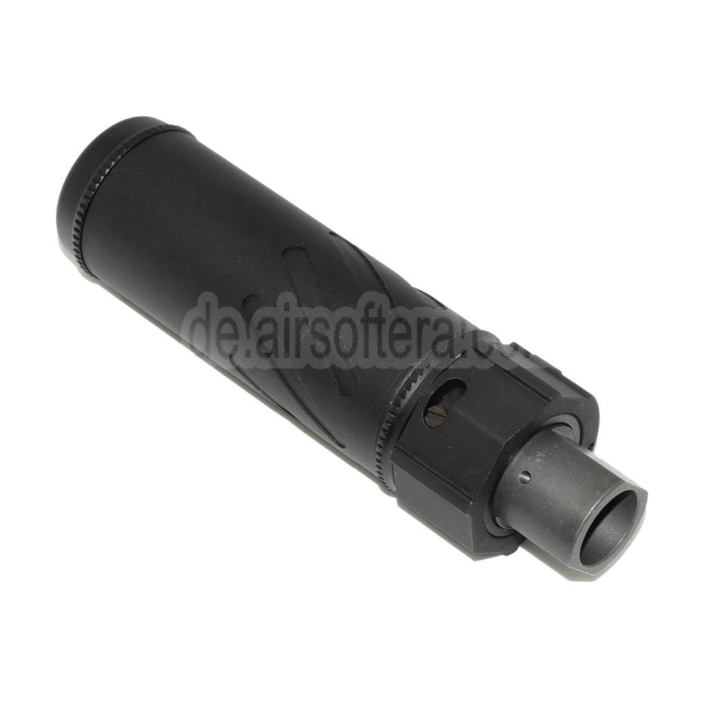 5KU 128mm/149mm SOCOM556 Mini QD Schalldämpfer B mit Mündungsfeuerdämpfer Geeignet für -14mm CCW Gegen den Uhrzeigersinn Lauf Gewehre Airsoft Schwarz