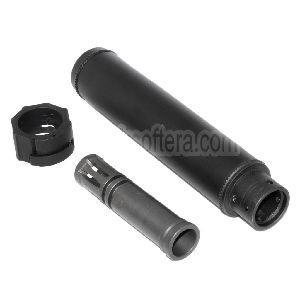 5KU 193mm SOCOM556 AR QD Schalldämpfer A mit Mündungsfeuerdämpfer Geeignet für -14mm CCW Gegen den Uhrzeigersinn Lauf Gewehre Airsoft Schwarz